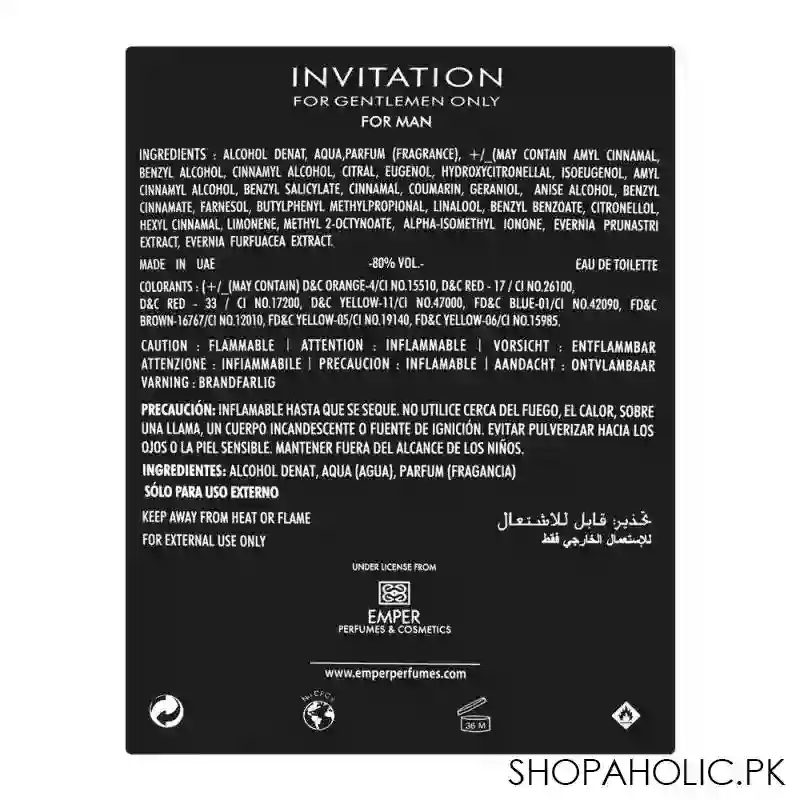 emper invitation for gentlemen edt, fragrance for men, 100ml image3