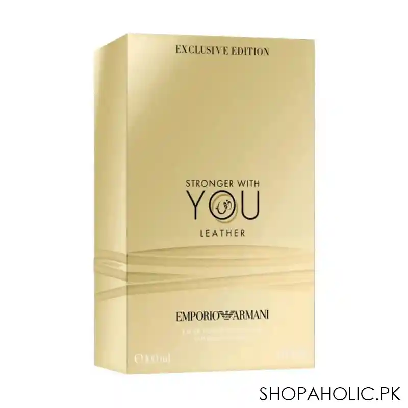 emporio armani stronger with you leather pour homme eau de parfum, fragrance for men, 100ml image2