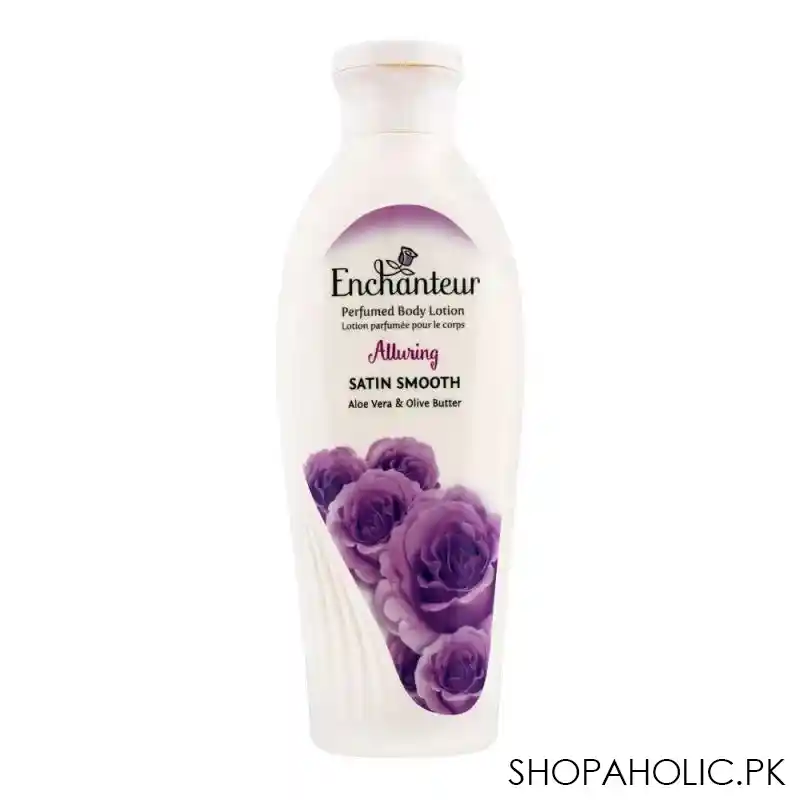 enchanteur alluring moisture silk perfumed body lotion, aloe vera & olive butter, 250ml main image