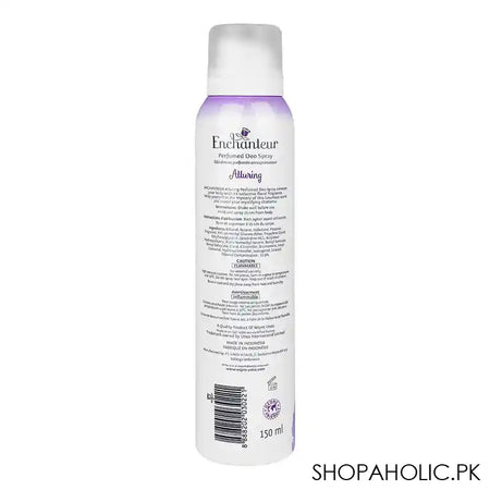 Enchanteur Alluring Perfumed Deodorant Spray, Anti-Perspirant, 24 Hours Lasting, For Women, 150ml - Image 2