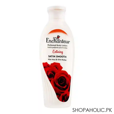 enchanteur enticing moisture silk perfumed body lotion, aloe vera & olive butter, 250ml main image