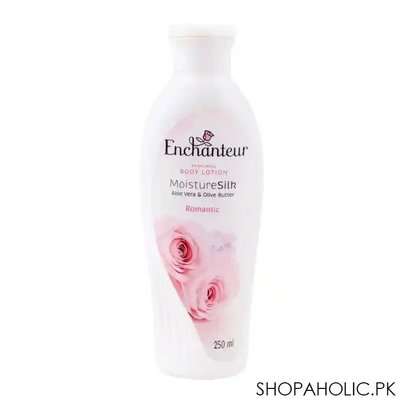 enchanteur romantic moisture silk perfumed body lotion, aloe vera & olive butter, 250ml main image