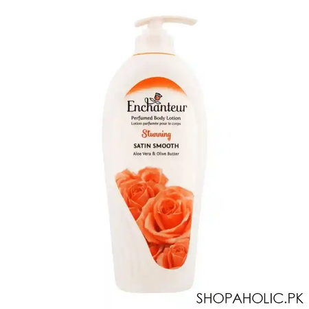 enchanteur stunning perfumed body lotion, satin smooth aloe vera & olive butter, 500ml main image