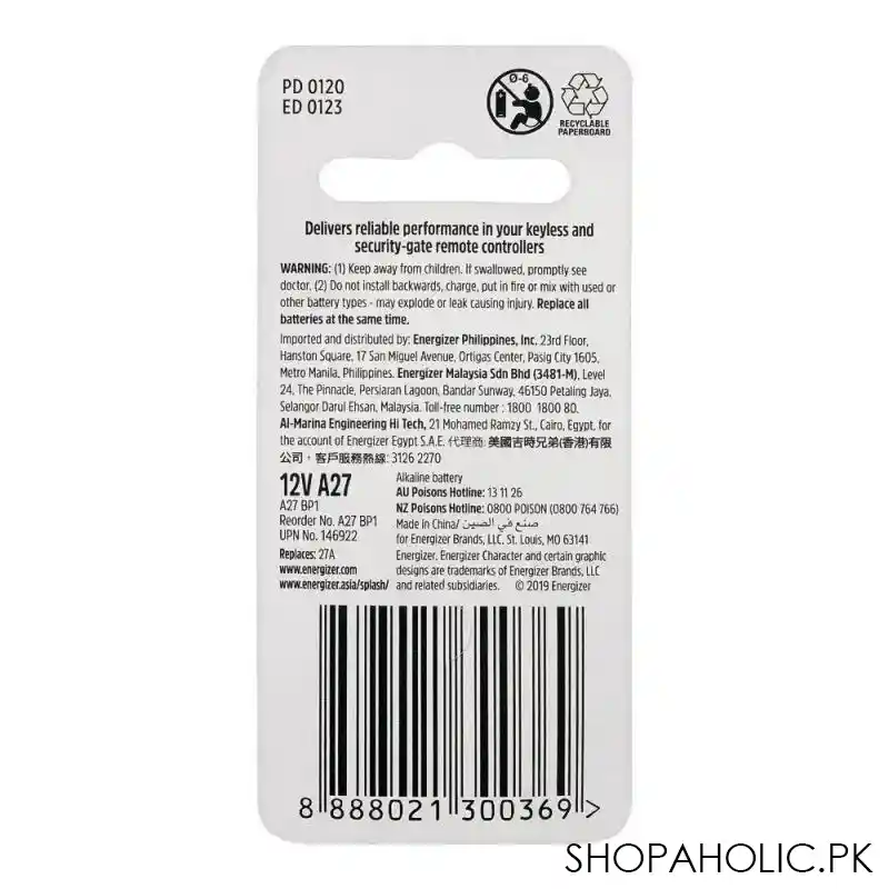 energizer a27 12v alkaline battery image2