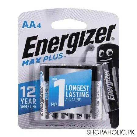 energizer aa max plus longest lasting alkaline batteries, 4 pack, aa lr6 main image