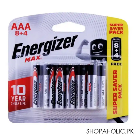 energizer max aaa batteries, 8+4, super saver pack, bp8+4 main image