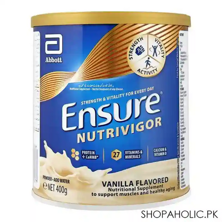 ensure nutrivigor nutritional supplement powder, vanilla flavor, 400g main image