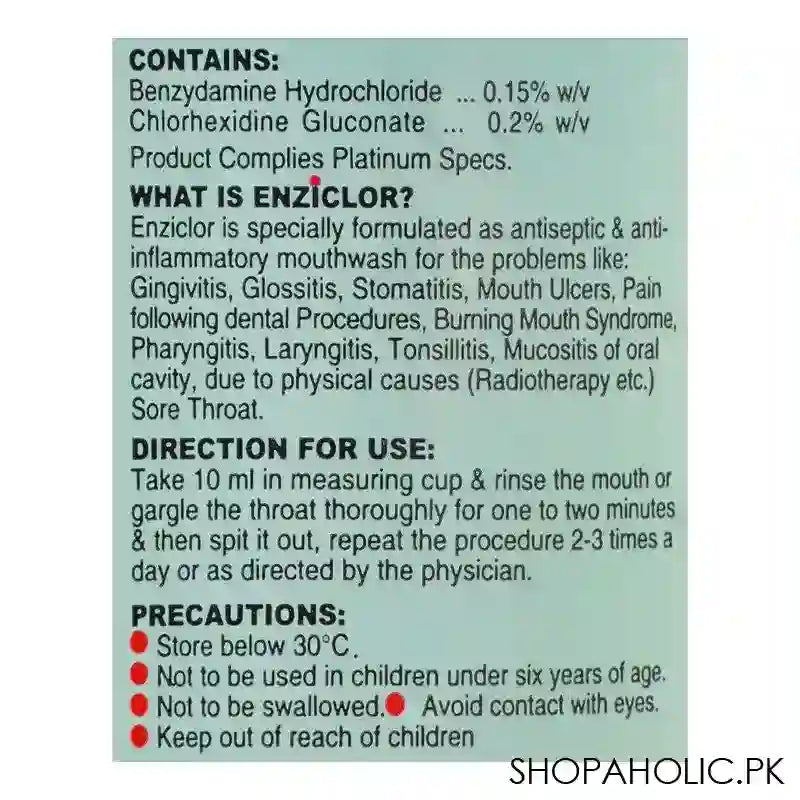 Enziclore Mouth Wash, 240ml - Image 2