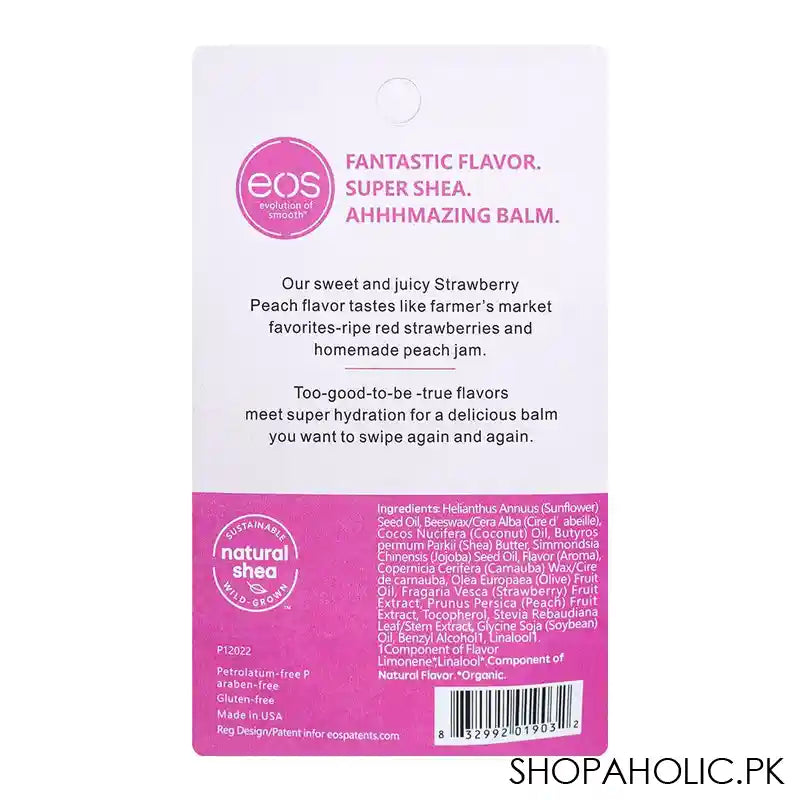 EOS Evolution Of Smooth Strawberry Peach Super Soft Shea Lip Balm, 7g - Image 2