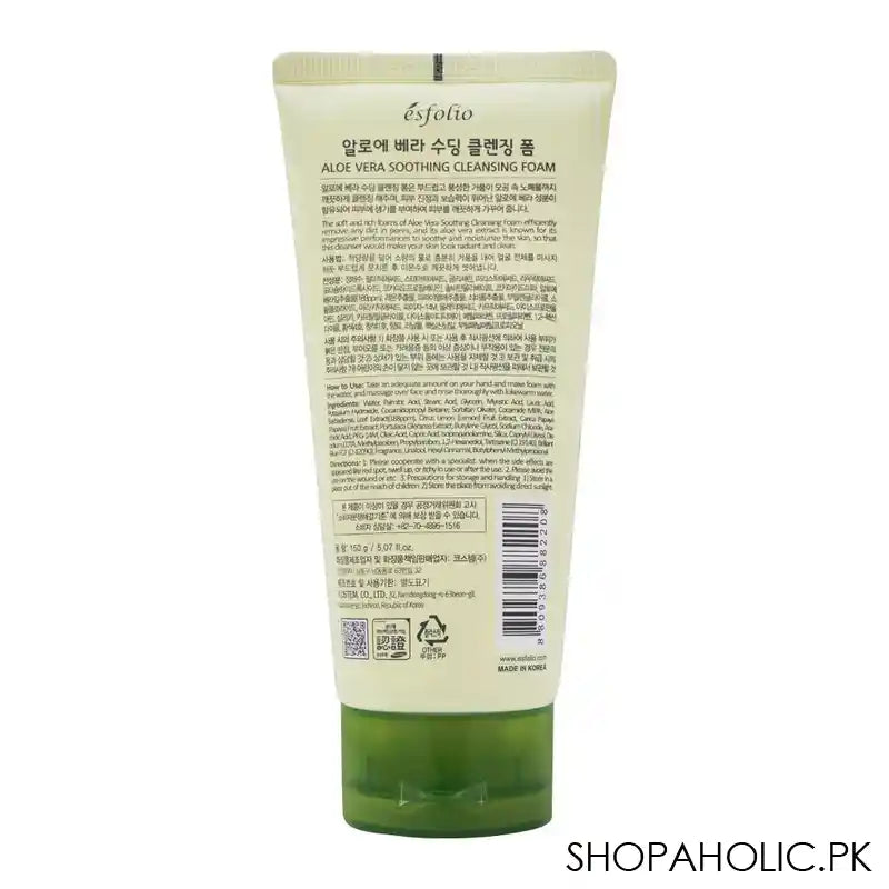 Buy Esfolio Aloe Vera Soothing Cleansing Foam in Pakistan – Shopaholic.pk