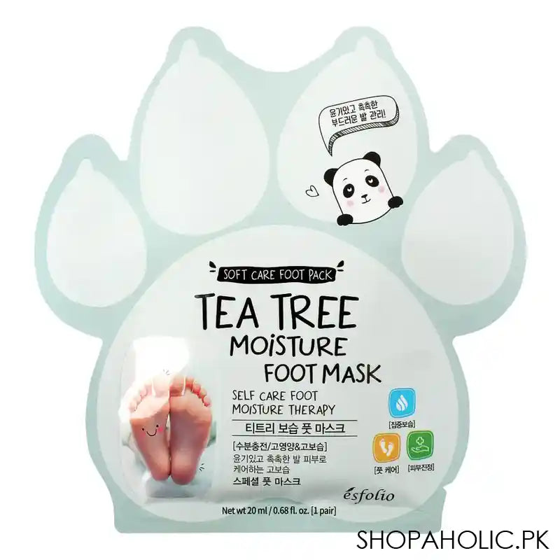 Esfolio Tea Tree Moisture Foot Mask 20ml, 1 Pair - Main Image