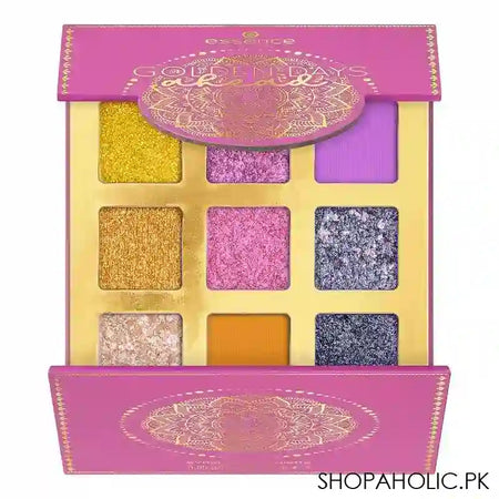 Essence Golden Days Ahead Eyeshadow Palette, 9 Colors, Vegan, 5.85g, 01 Livin'For Golden Drama - Image 5