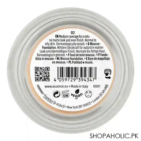 Essence Natural Matte Mousse Foundation, Vegan, 16g, 02 - Image 4