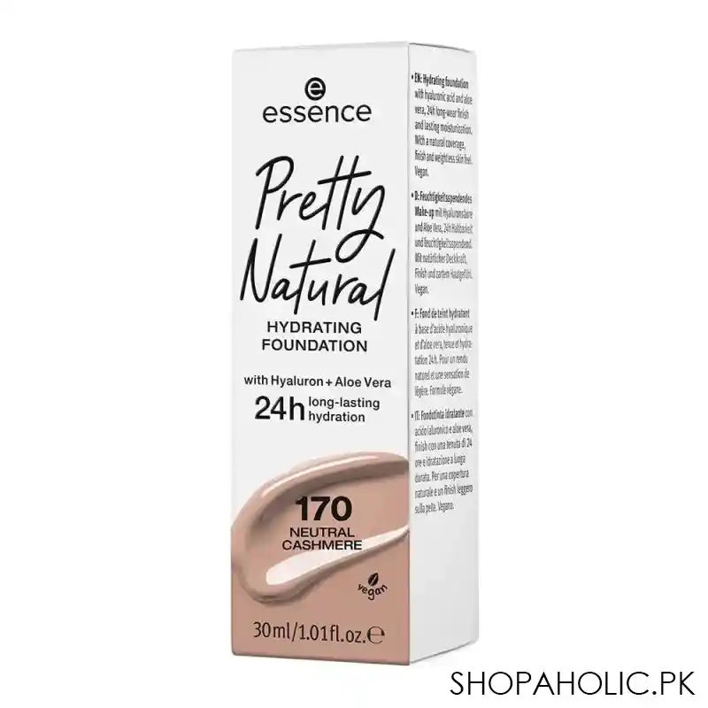 essence pretty natural 24h long lasting hydrating foundation, with hyaluron, 170 natural cashmere image2