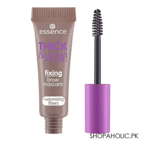 Essence Thick & Wow Fixing Brown Mascara+Volumizing Fibers, Vegan, 01 Caramel Blonde - Image 2
