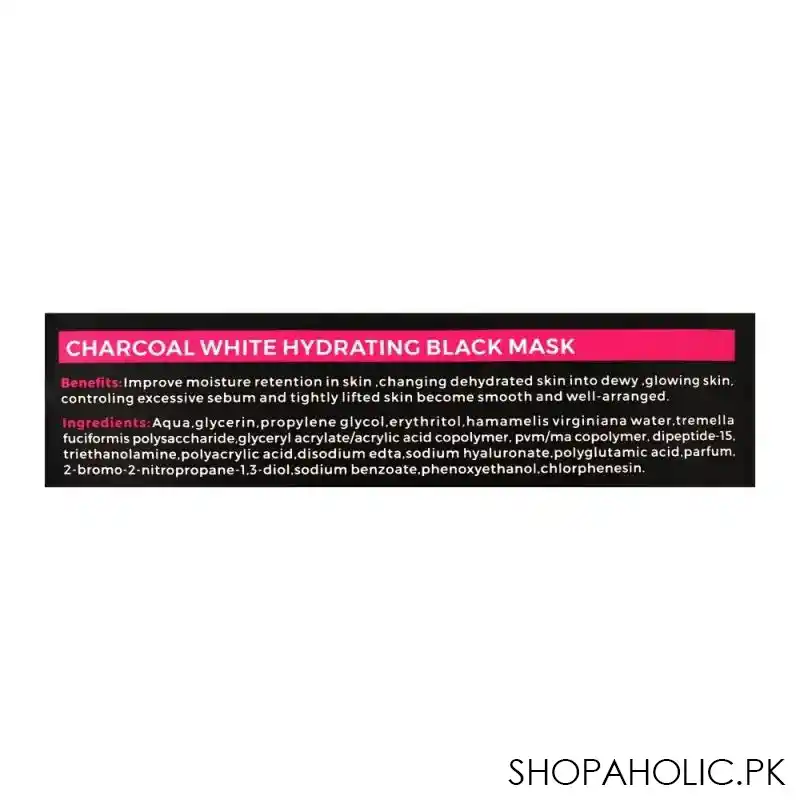 estelin charcoal white hydrating black facial mask, 25g image4
