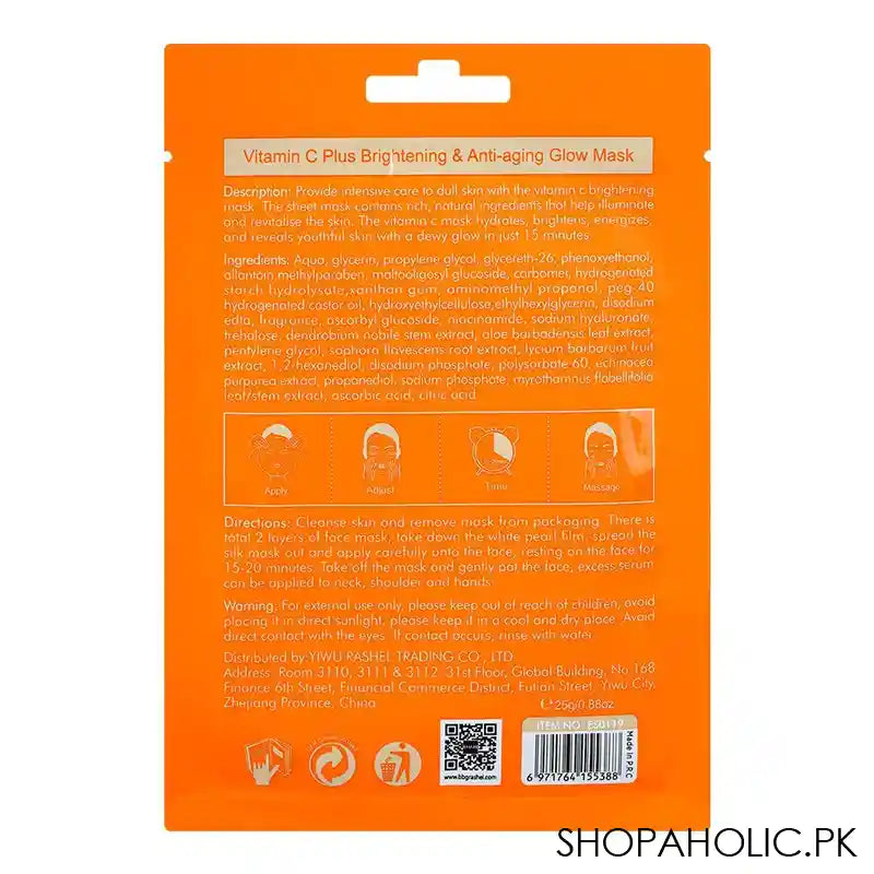 Estelin Vitamin C Plus Hyaluronic Acid And Niacinamide Glow Mask, 25g - Image 2