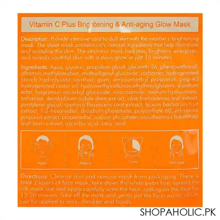 Estelin Vitamin C Plus Hyaluronic Acid And Niacinamide Glow Mask, 25g - Image 3