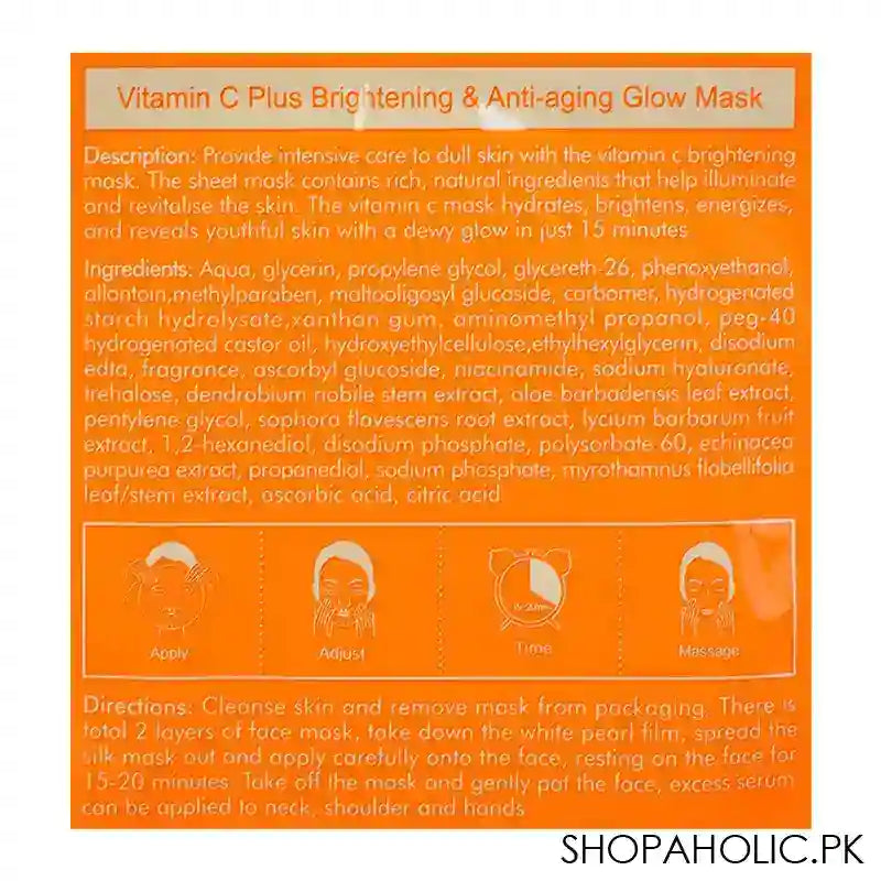 Estelin Vitamin C Plus Hyaluronic Acid And Niacinamide Glow Mask, 25g - Image 3