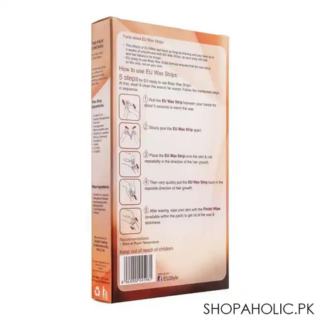 eu chocolate sensation wax strips, arms, legs and body, for all skin types, 10+2 pack image2