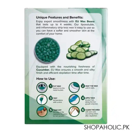EU Cucumber Freshness Wax Beans Hot Film Wax For Depilation, For All Skin Types, 100g - Image 3