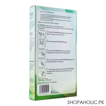 eu cucumber wax strips, arms, legs and body, for all skin types, 10+2 pack image2