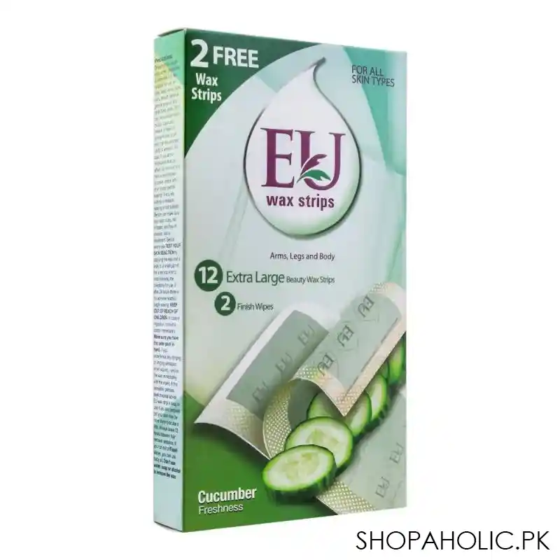 eu cucumber wax strips, arms, legs and body, for all skin types, 10+2 pack main image