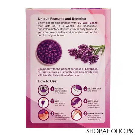 EU Lavender Softness Wax Beans Hot Film Wax For Depilation, For All Skin Types, 100g - Image 4