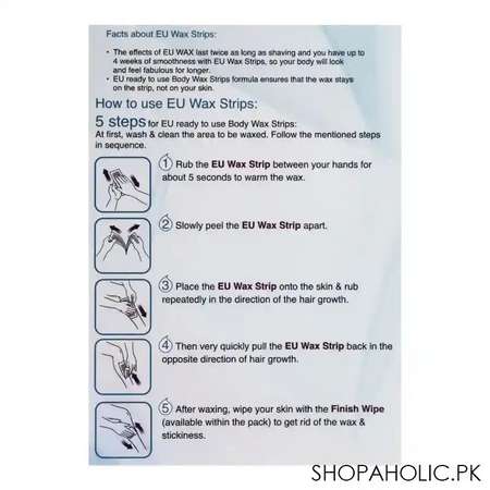 eu lily fragrance wax strips, arms, legs and body, for all skin types, 10+2 pack image3