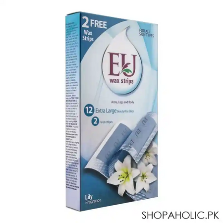 eu lily fragrance wax strips, arms, legs and body, for all skin types, 10+2 pack main image
