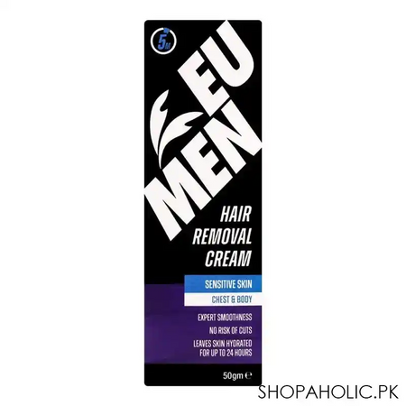 eu men hair removal cream, sensitive skin chest & body, 50g image2