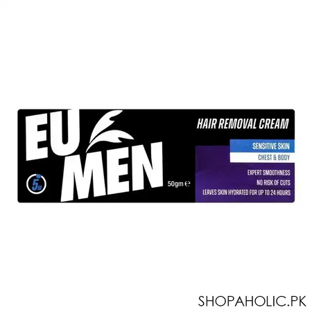 eu men hair removal cream, sensitive skin chest & body, 50g image5