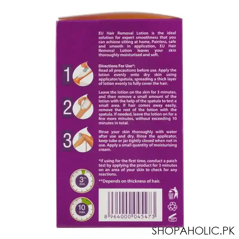 eu safe & smooth normal skin hair removal lotion, 100gm image3