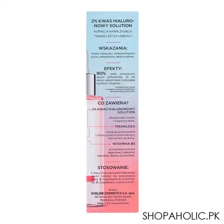 Eveline 2% Hyaluronic Acid Trehalose Vitamin B5 Serum Shot, 30ml - Image 4