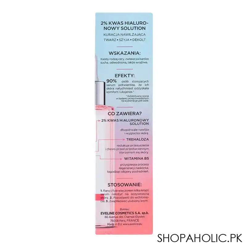 Eveline 2% Hyaluronic Acid Trehalose Vitamin B5 Serum Shot, 30ml - Image 4