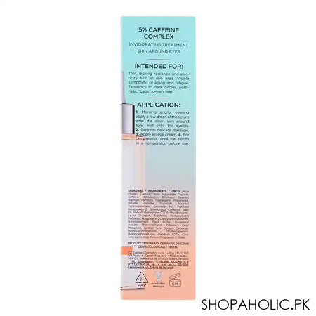 Eveline 5% Caffeine Hyaluronic Acid Vitamin C + CG Serum Shot, 30ml - Image 2