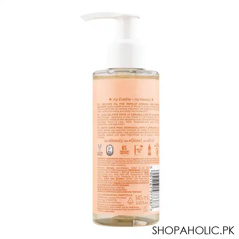 Eveline Beauty & Glow Delicate Oil Make-up Removal & Cleansing, Suitable For Sensitive Skin, 145ml - Image 2