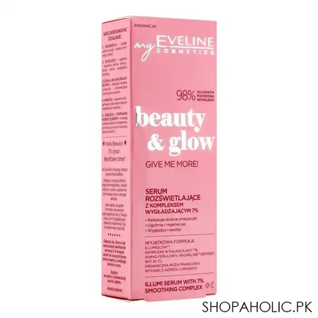 eveline beauty & glow give me more illumi serum with 7% smoothing complex, 18ml main image