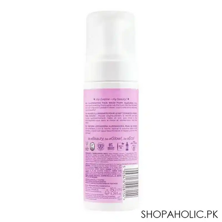 eveline beauty & glow oh gentle illuminating face wash foam, delicate for sensitive skin, 150ml image2