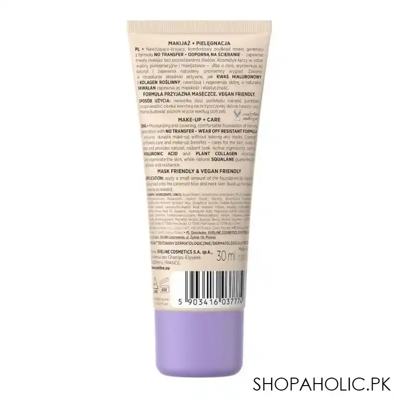 eveline better than perfect moisturizing & covering foundation, 02 light vanilla, 30ml image2