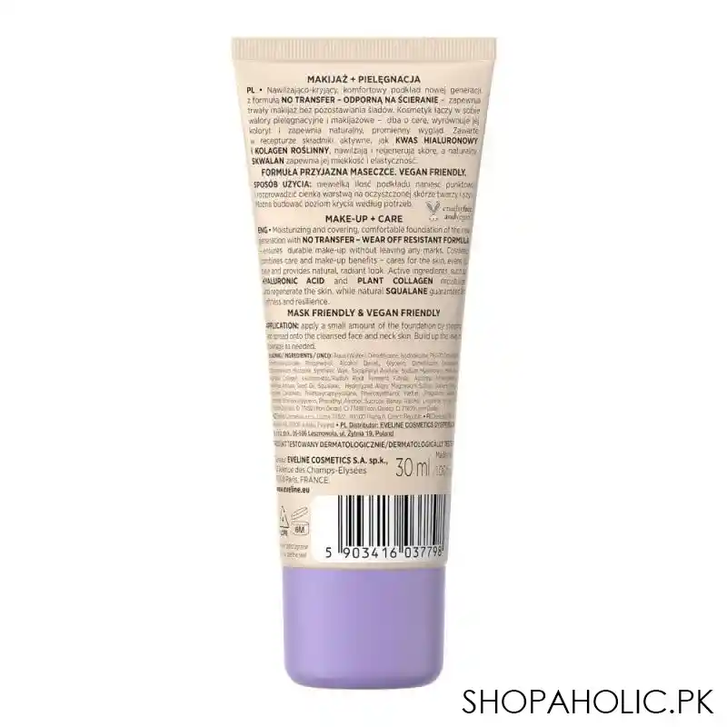 eveline better than perfect moisturizing & covering foundation, 04 natural beige, 30ml image2