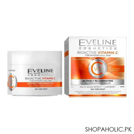 eveline bio active vitamin c actively rejuvenating illuminating day & night cream, for fatigued & dull skin, 50ml main image