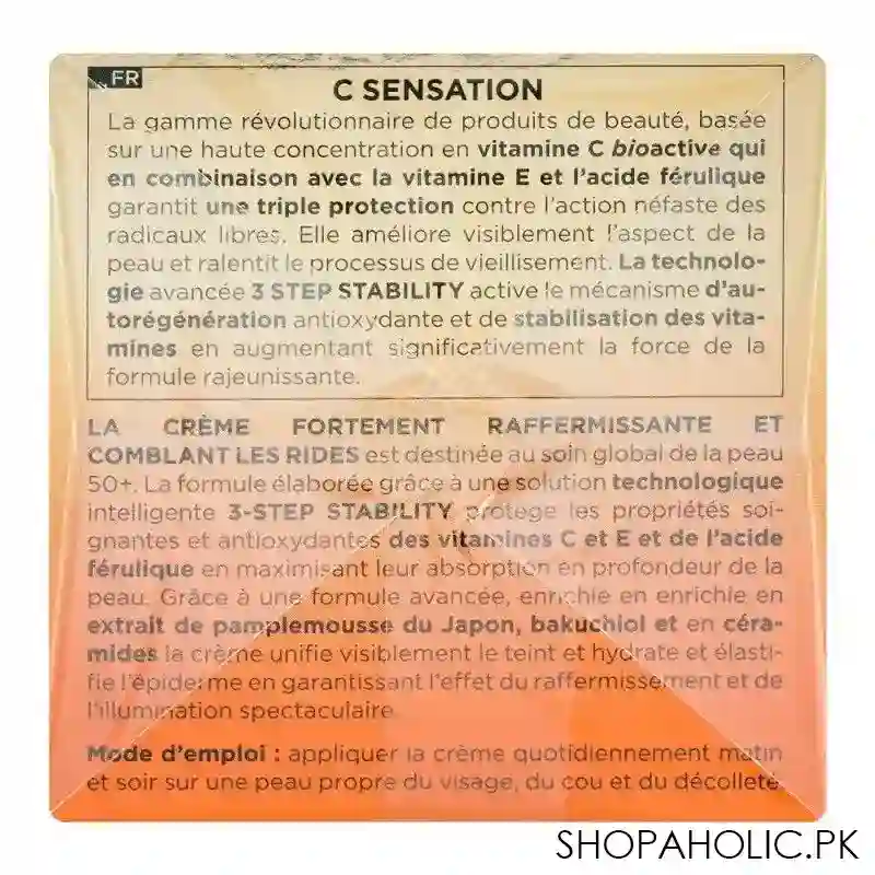 eveline bio vitamin c sensation 3 in 1 50+ day and night intensely firming wrinkle filling cream 50ml image3