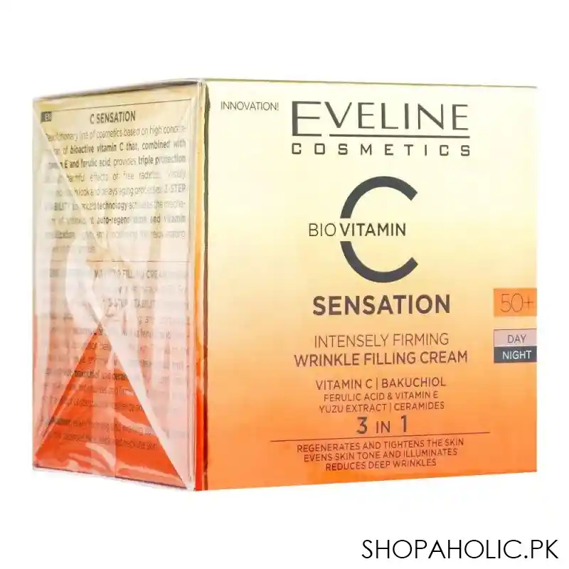 eveline bio vitamin c sensation 3 in 1 50+ day and night intensely firming wrinkle filling cream 50ml main image