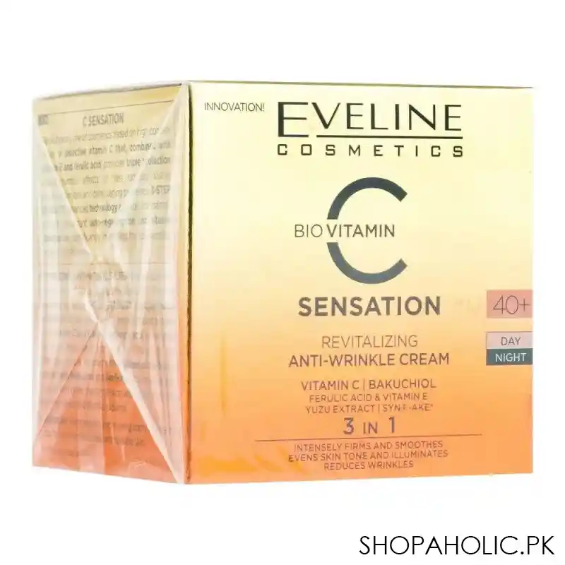eveline bio vitamin c sensation 3 in 1 revitalizing 40+ day and night anti wrinkle cream, 50ml main image