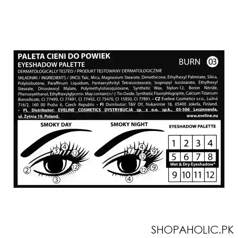 eveline burn professional eye shadow palette, 12 pack image3