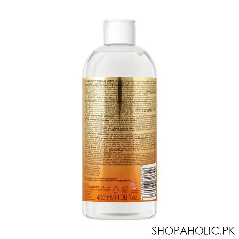 eveline c sensation 3 in 1 pure vitality micellar water, 400ml image2