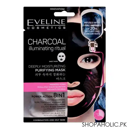 eveline charcoal power action 8 in 1 deeply moisturizing purifying mask main image