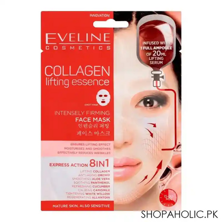 eveline collagen intensely firming express action 8 in 1 face mask, mature/sensitive skin main image