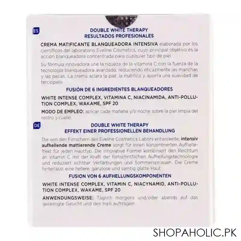 eveline double white+ vitamin c intensely whitening mattifying day & night cream, all skin types, 50ml image2